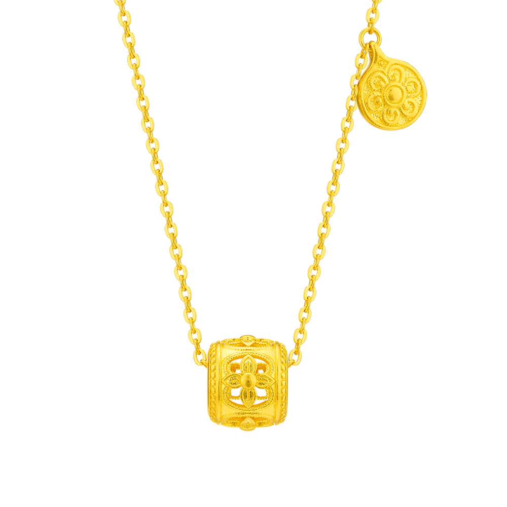 Heirloom Fortune Collection "Blooming Flower" Gold Necklace