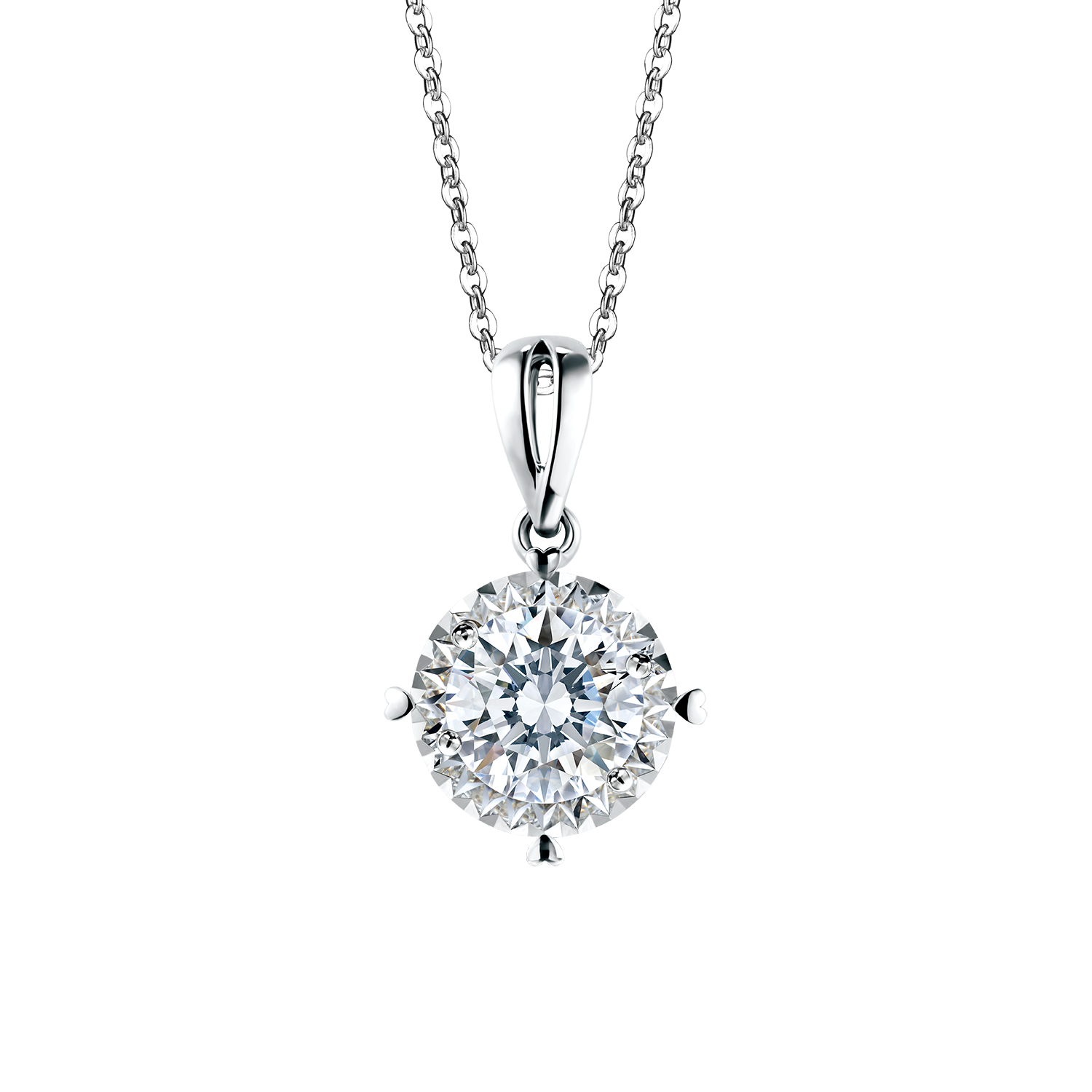 Love is Beauty Collection 18K White Gold Diamond Pendant