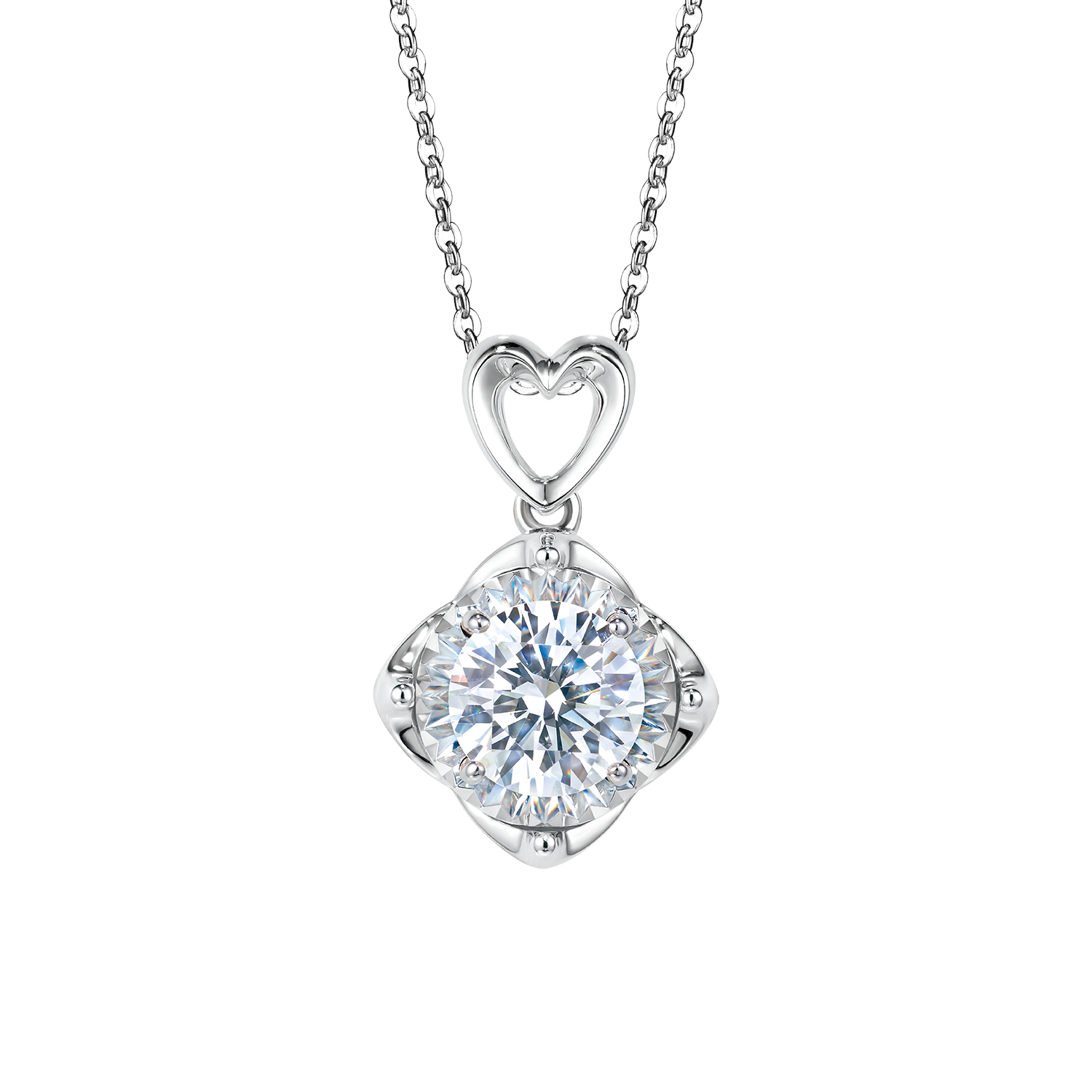 Love is Beauty Collection 18K White Gold Diamond Pendant