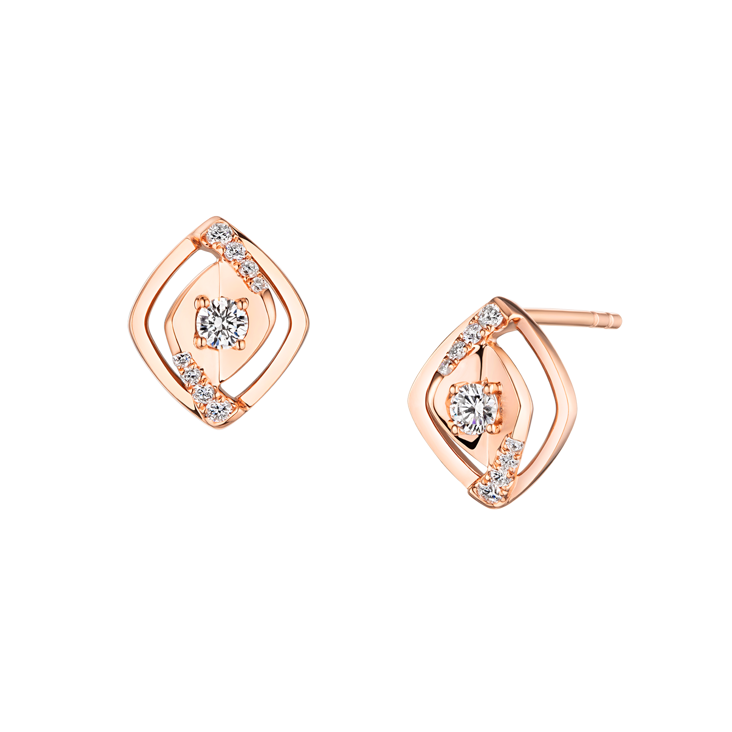 MISS V 18K Gold Diamond Earrings