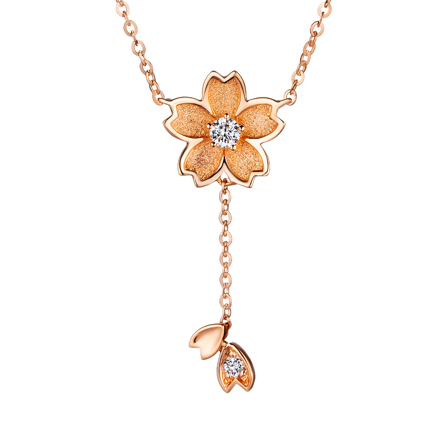 Dear Q "Sakura Feat" 18K Gold Diamond Necklace