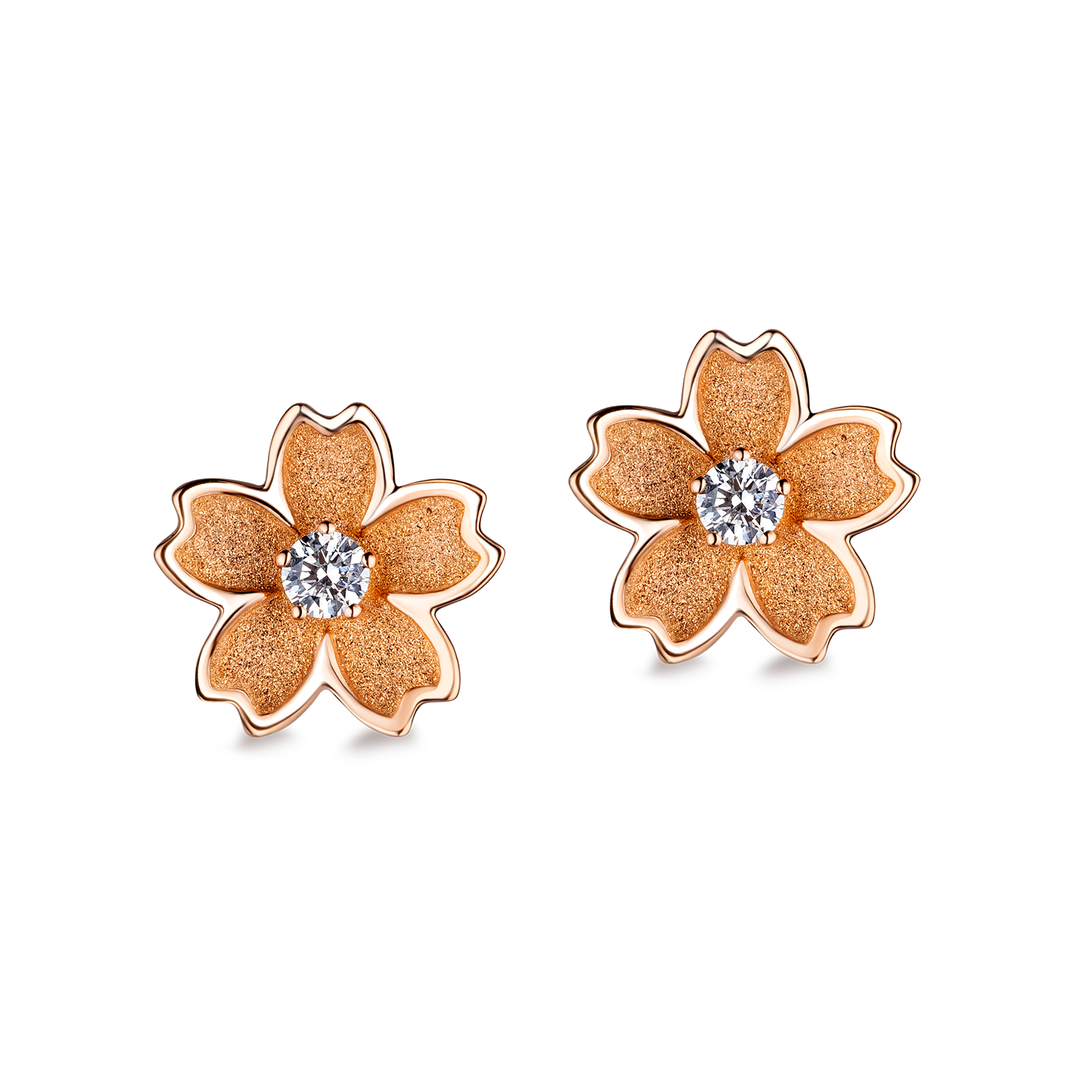 Dear Q "Sakura Feat" 18K Gold Diamond Earrings