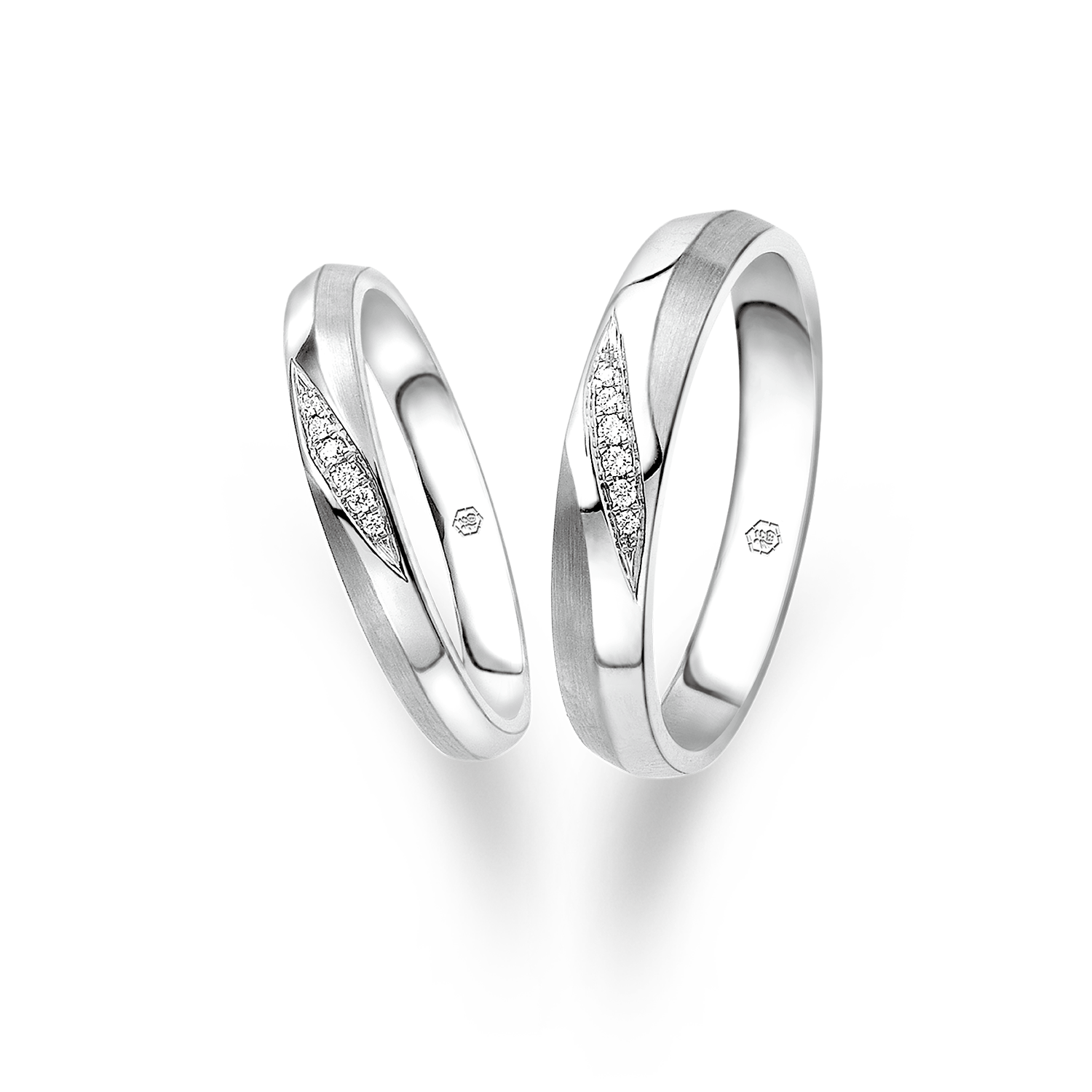 Wedding Collection "Love Tracks" 18K Gold Wedding Rings  